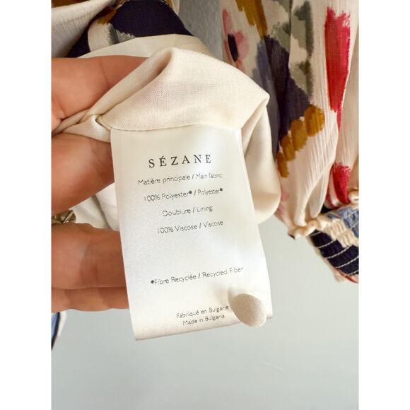 Sézane Sezane | NWT Palerme Dress in Ikat Rainbow | Sz 34 / US Sz 2 - Picture 8 of 13